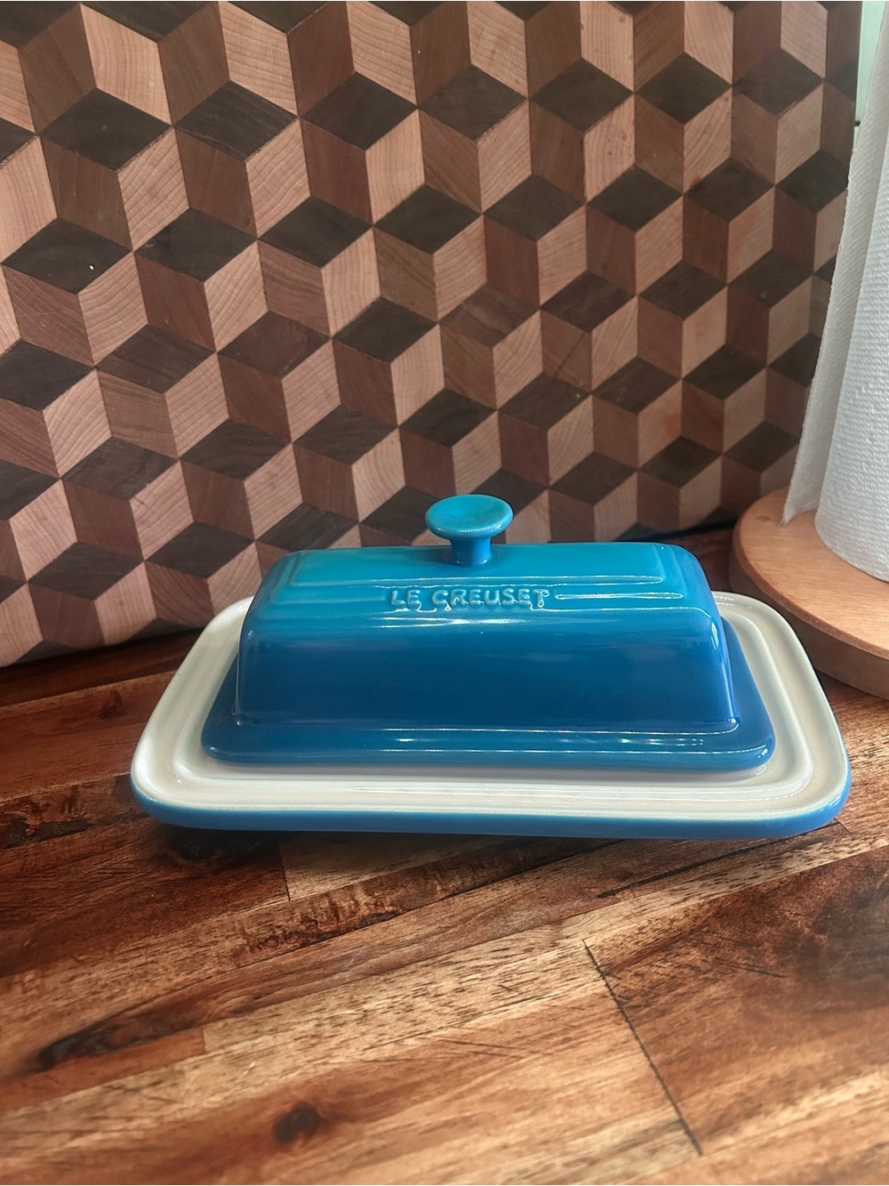Le Creuset Stoneware Heritage Covered Butter Dish Marseille Blue